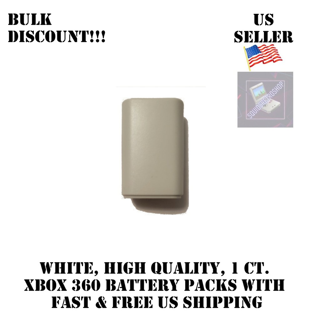 1x White Battery Replacement for Xbox 360 Controller Case, Shell, Pack, Cover US