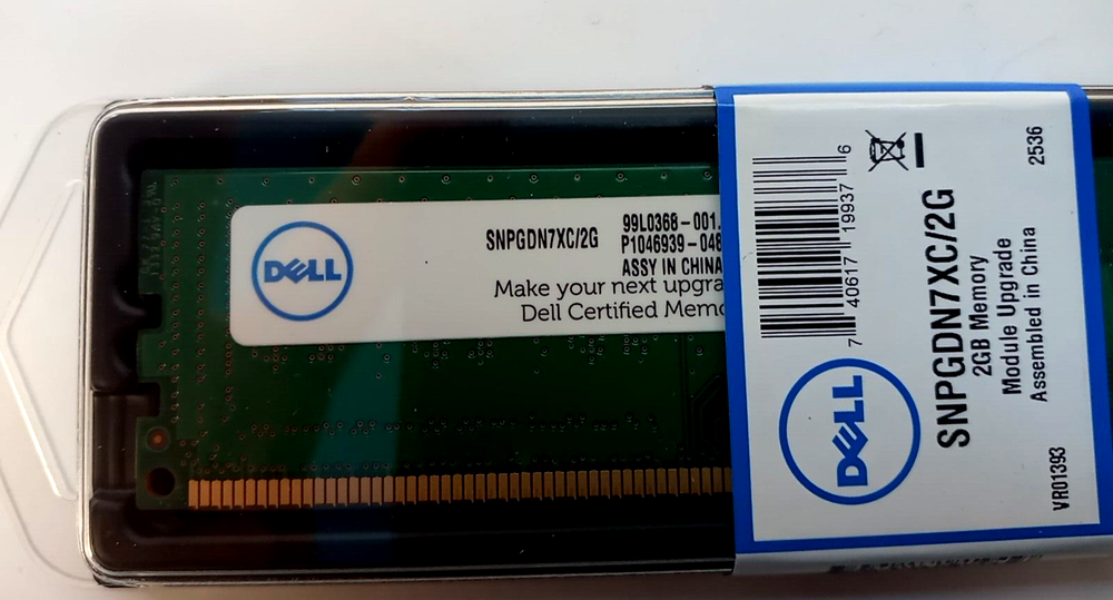 DELL PERIPHERALS SNPGDN7XC/2G 2GB CERT MEMORY MODULE