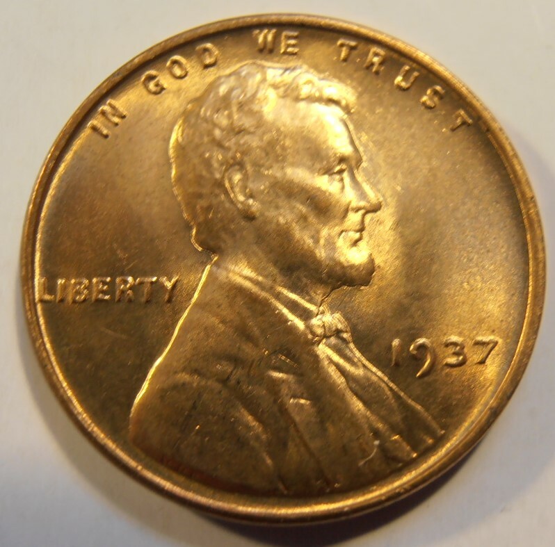 1937 P Lincoln Cent - ONE BU cent