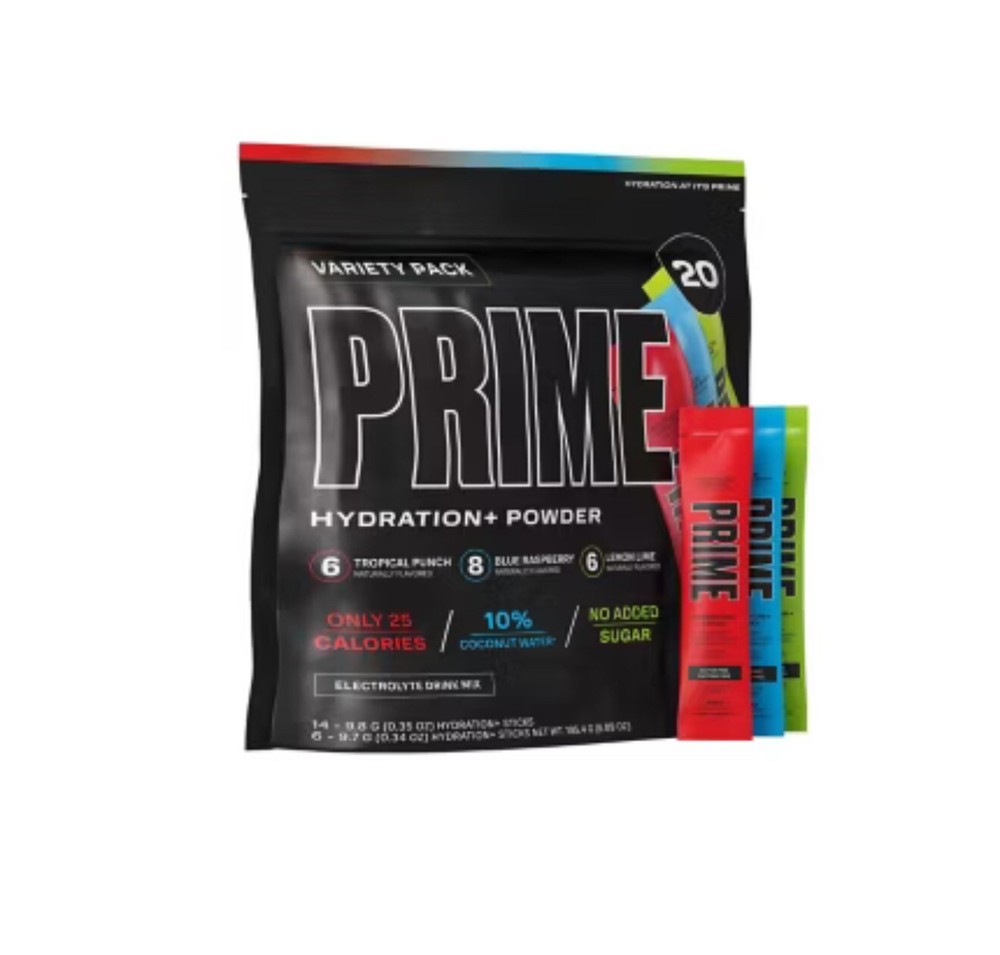 Prime Hydration + Electrolyte Powder Sticks Variety Pack 20 Pk