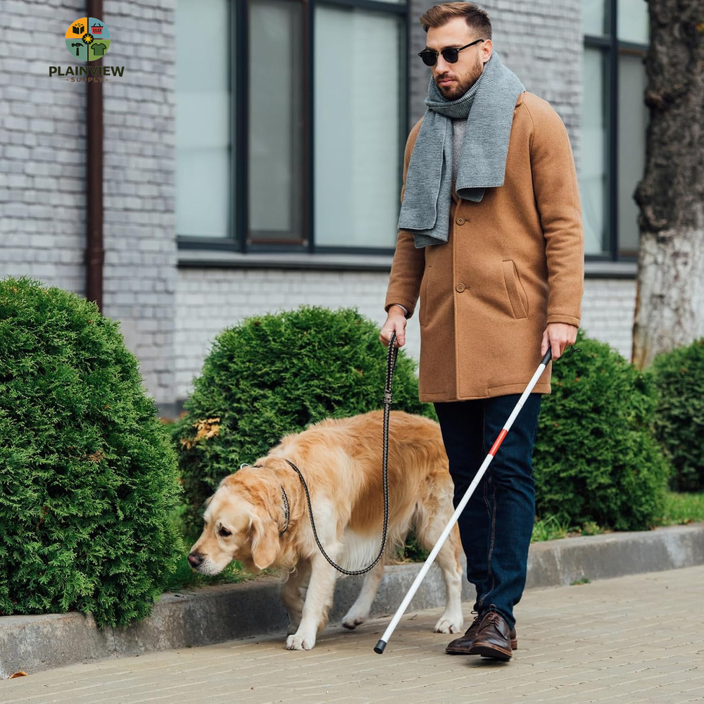 Folding Blind Cane Reflective Red Folding Walking Stick for Vision Impaired and
