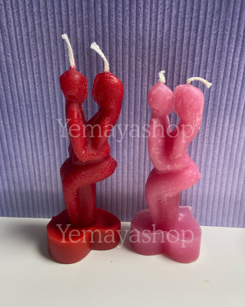 Plain Mini Heart Couple Candle/Vela Mini Solida Corazon