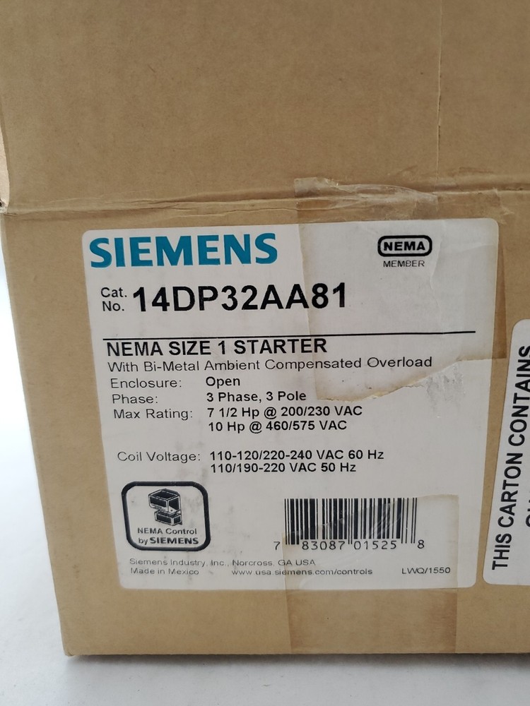 SIEMENS 14DP32AA81 Motor Starter