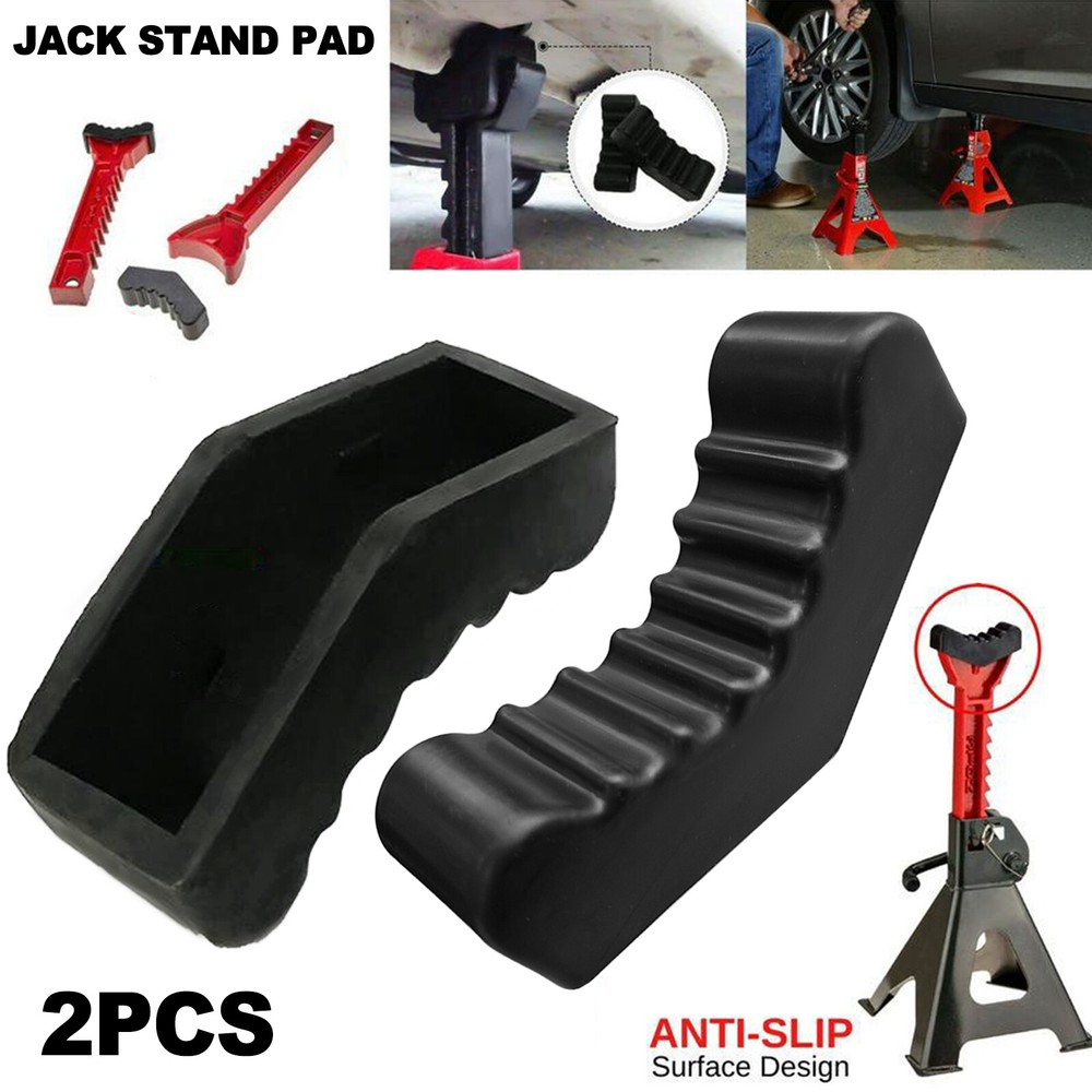 x2 6Ton Rubber Axle Jack Pad Jack Stand Pad Adapter Frame Rail Lifting Protector