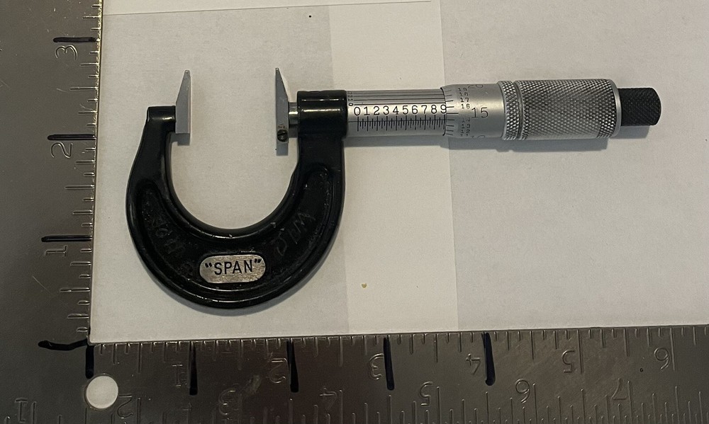 Starrett Gear Cutting Span 0-1 Micrometer Custom Made