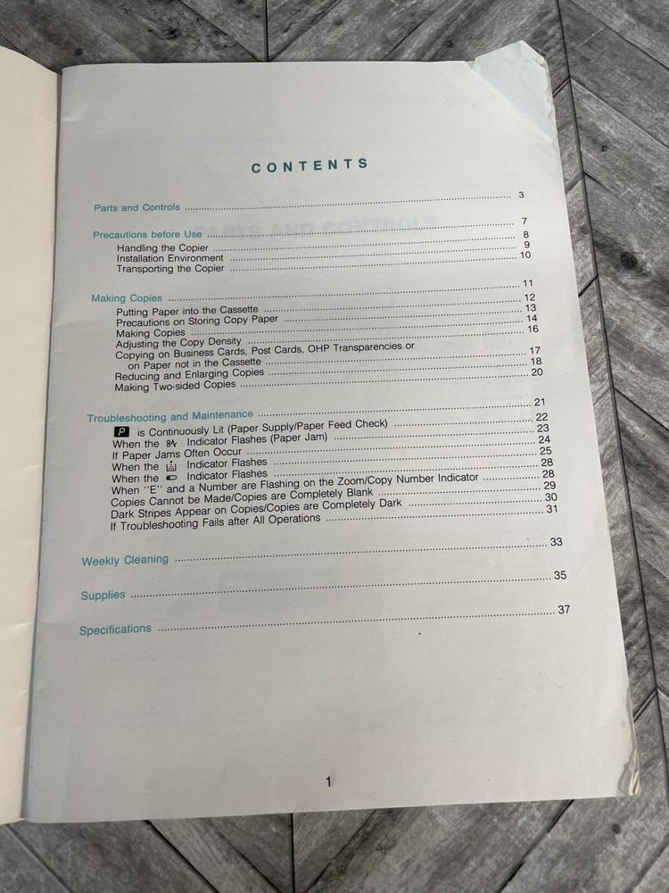 Canon NP 1020 Copy Machine Operator’s Manual