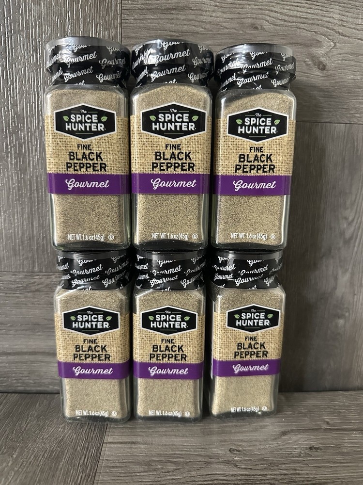 6 PACK Spice Hunter Fine Black Pepper 1.6OZ BB 12/2024