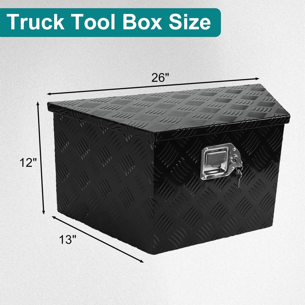 Aluminum Stripes Trailer Storage Box Tool Box,Chrome Lock,Waterproof Storage
