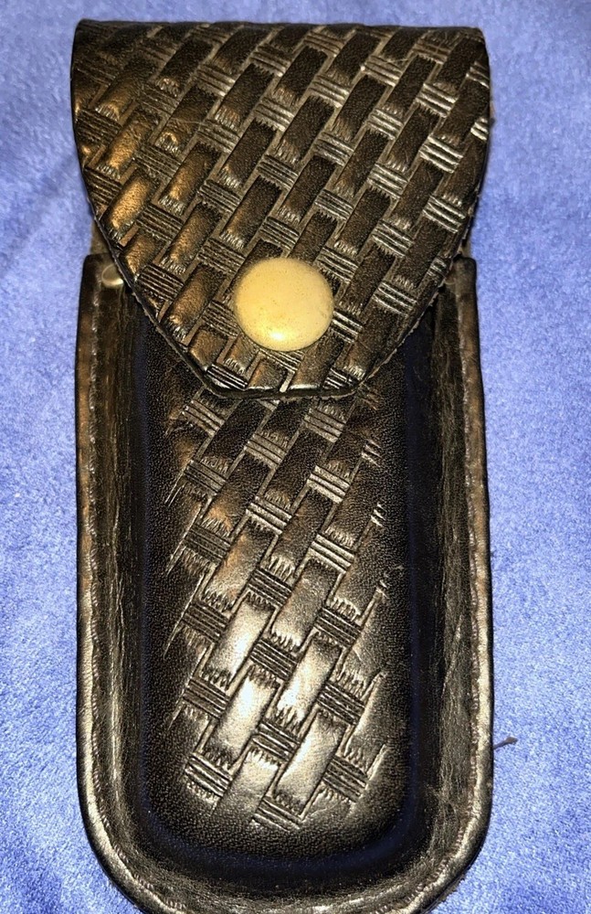 Leather Knife Sheath Case Black 5.75” Long , Belt Loop,Snap Close