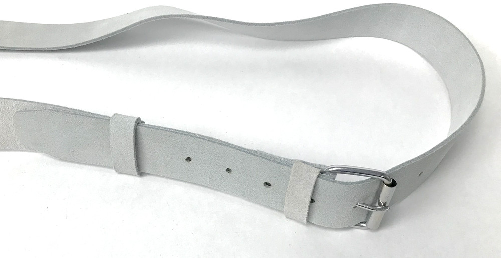 White Buff Leather Flag Carrier - Reenactment