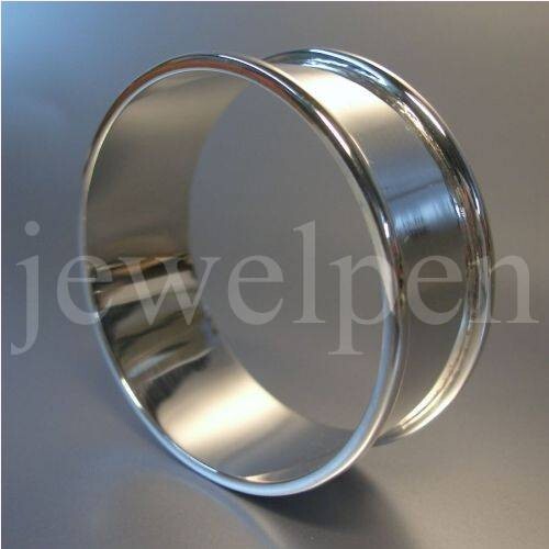 Napkin Ring Smooth High Gloss Round Classic 925 Sterling Silver (V1)