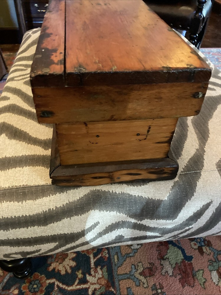 Long Antique Wood Box Trunk Chest