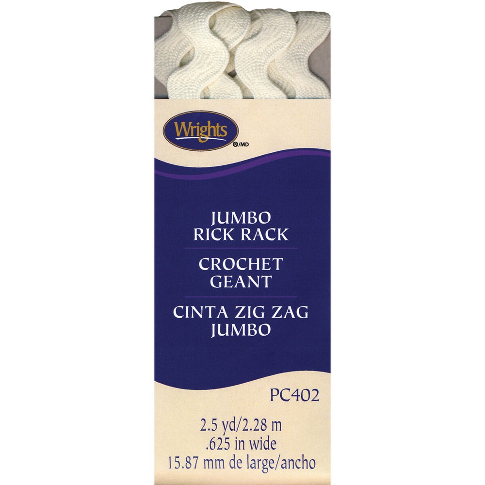 Jumbo Rickrack 5/8"X2-1/2yd Oyster