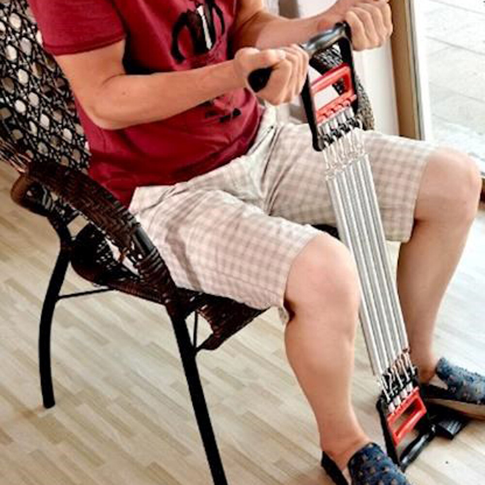 5 Springs Chest Arm Expander Pull Exerciser Equipment Plastic Handle Red Black