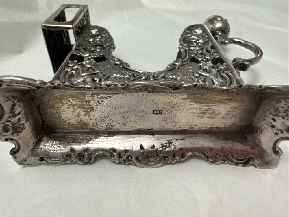Antique 800 Silver Germany Cigarette Card Case Match Holder 124g