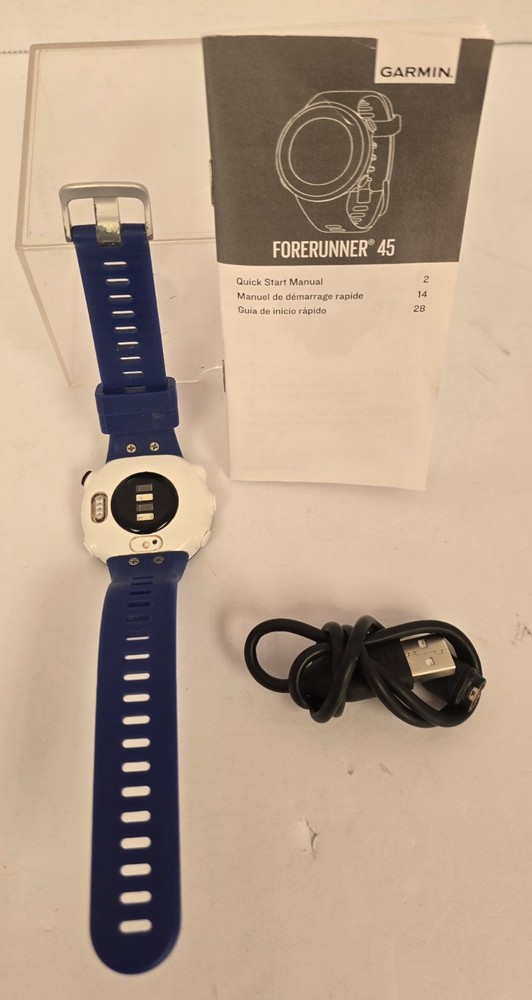 Garmin Forerunner 45 Watch Blue with Charger *Tested & Working*