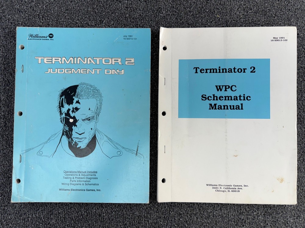 Williams Terminator 2 T2 Pinball Machine Manual WPC Schematics COMBO ORIGINAL