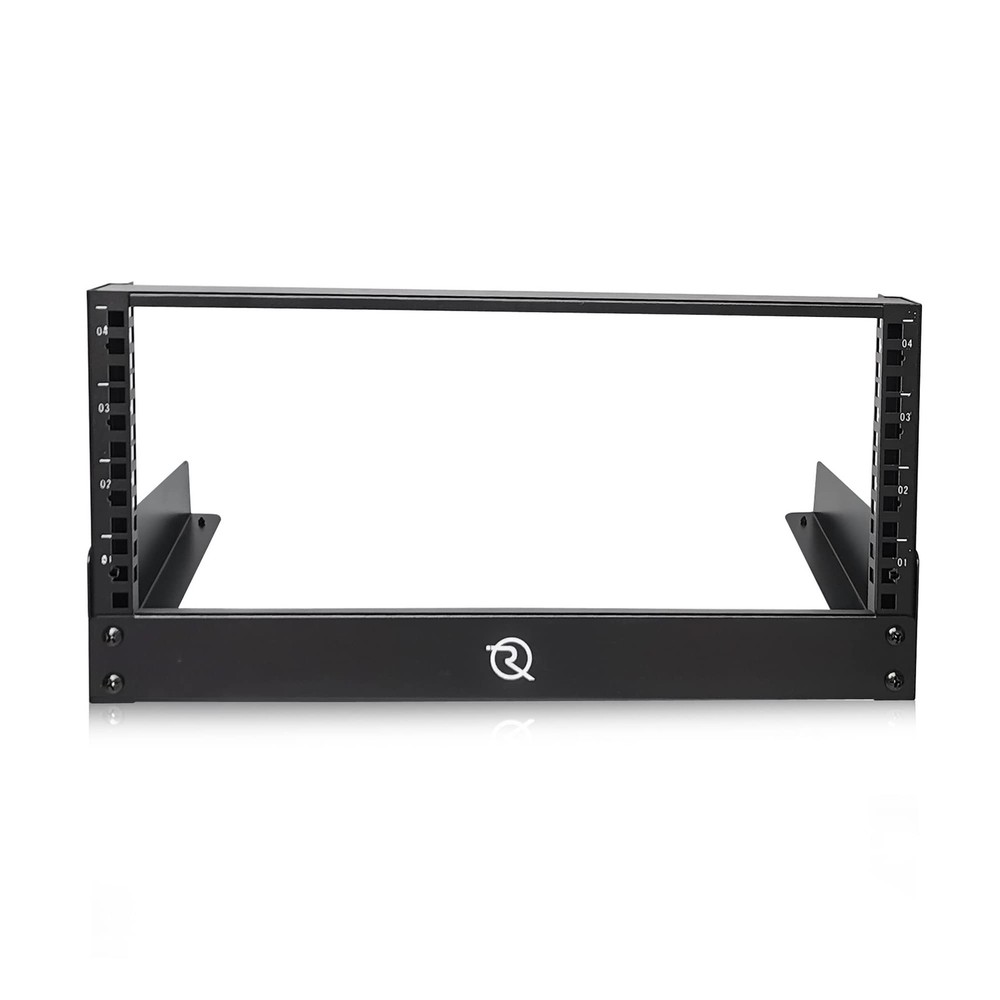 RIVECO 4U Network Rack Desktop 19 Inch 2 Post Open Frame Shelf with Reinforce...