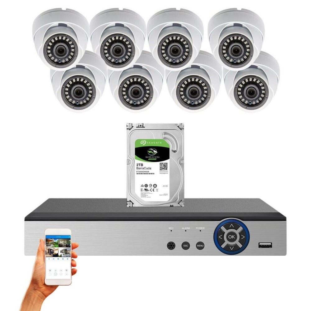 Evertech 8 Channel Security Camera System Day Night Vision Outdoor with 2TB