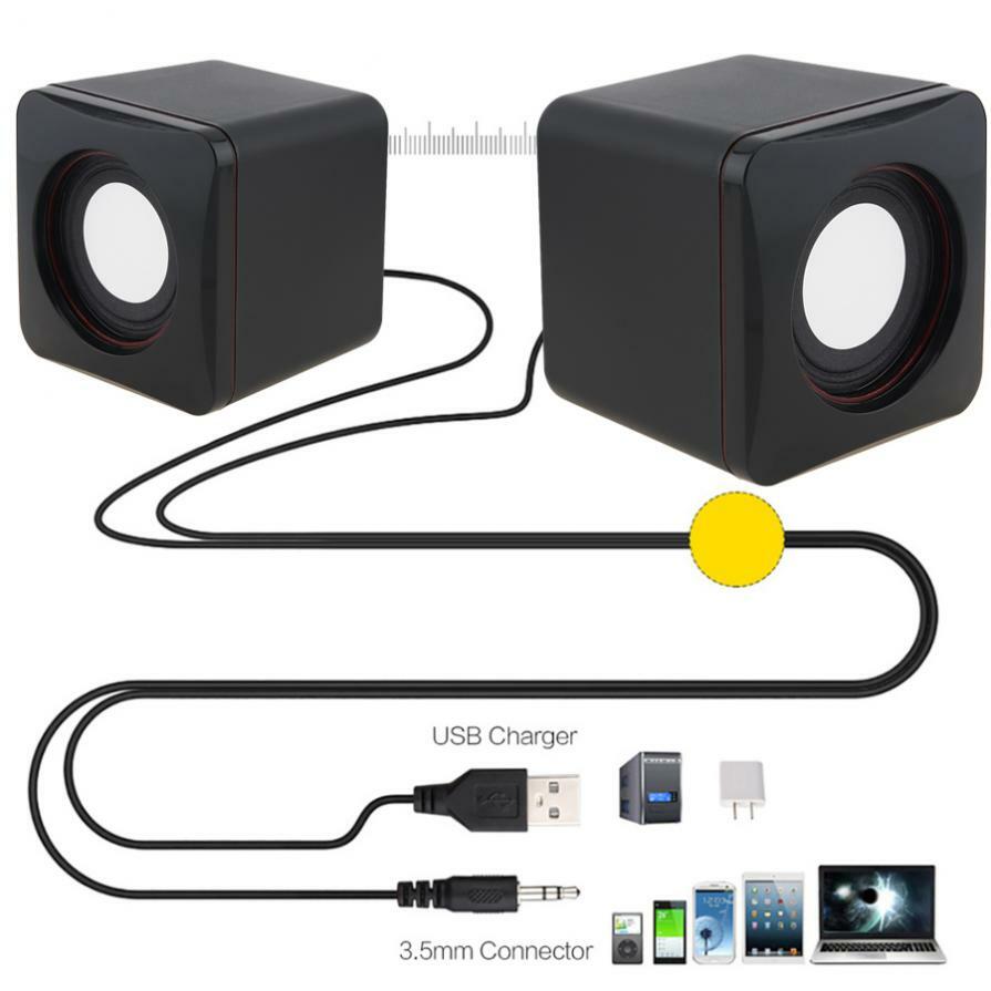 Computer Speakers 2.0 Stereo Volume Control USB Powered for PC/Laptops/Desktops