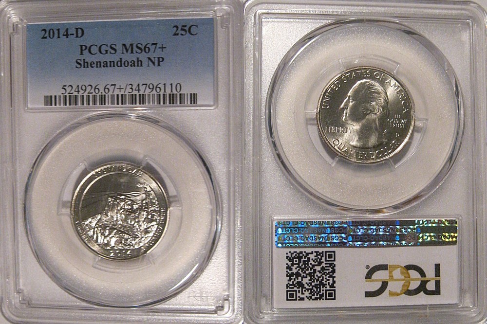 2014 D Shenandoah NP Quarter 25c PCGS MS67 + Plus Grade