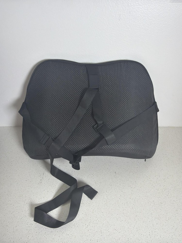 Ergonomic Black Lumbar Support Cushion with Adjustable Straps