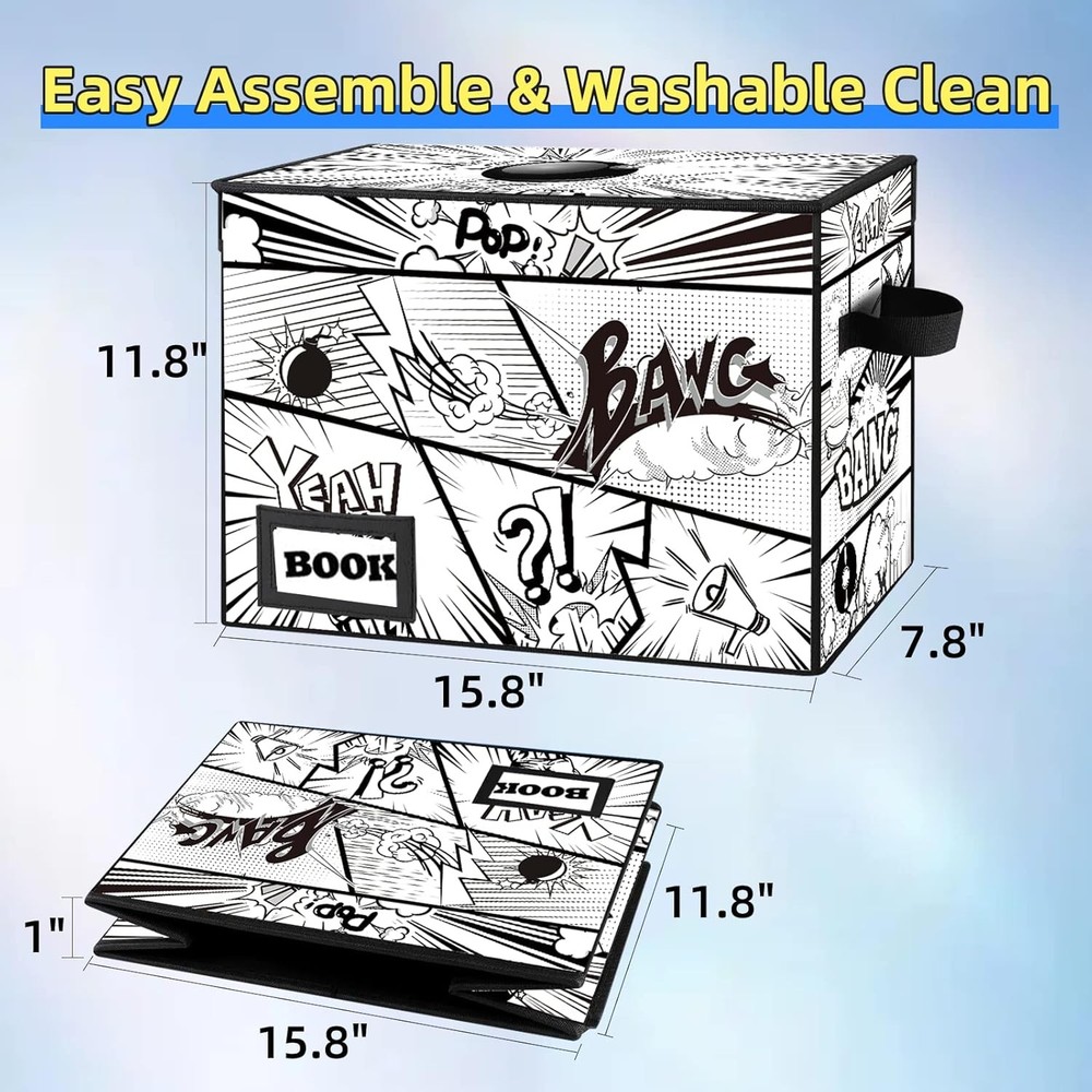Heavy Duty Collapsible Comic Book Storage Box Organizer Holds 160-500 Issues