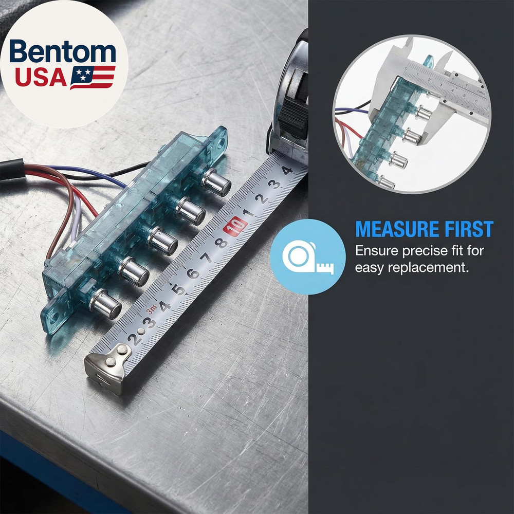 Range Hood Switch Button Replacement,5-Button Mechanical Control Panel, Size Mat