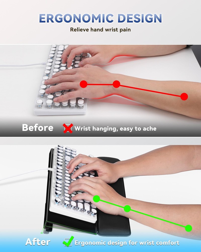 Computer Keyboard Stand for Desktop, 2-Level Height Adjustment Keyboard Wrist...