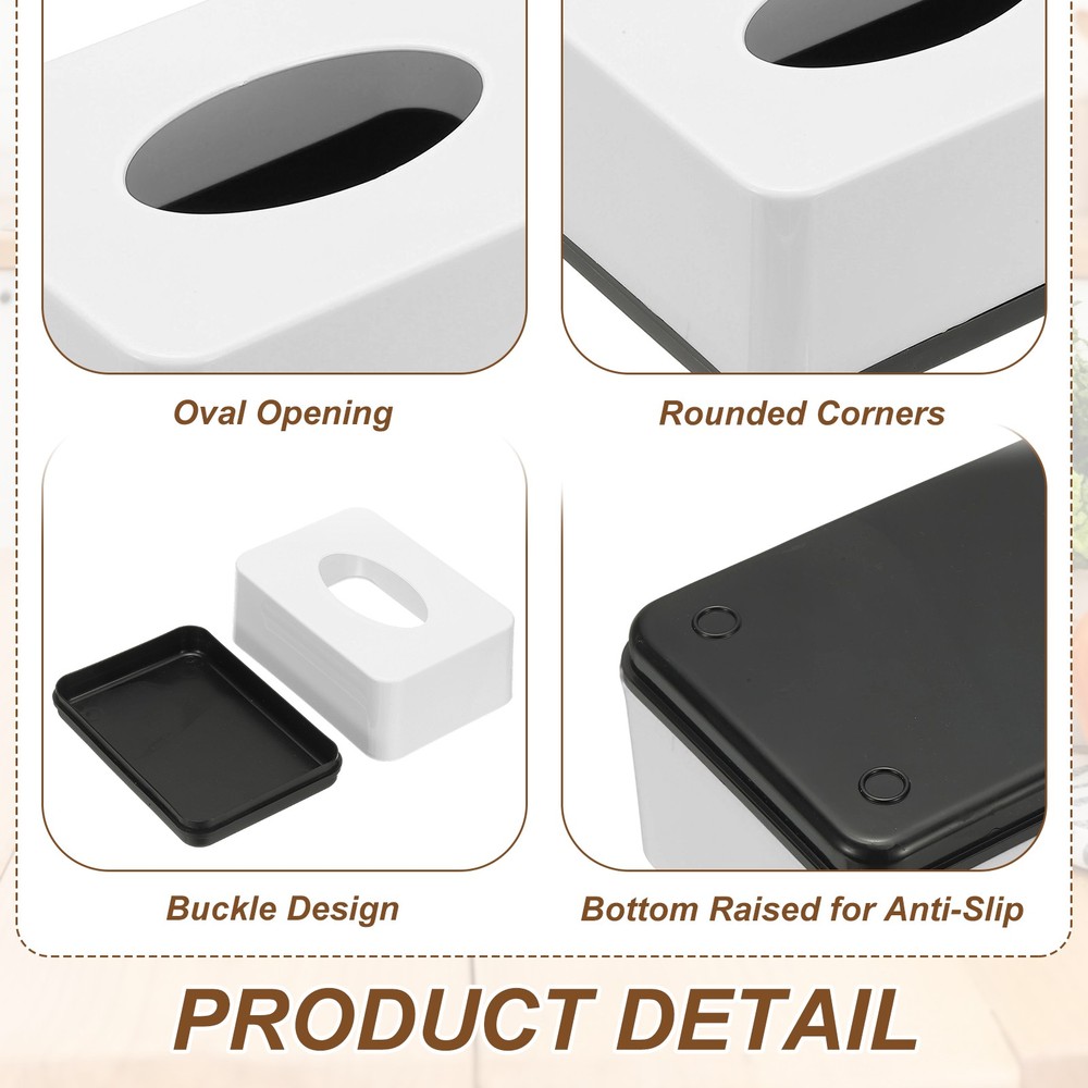 Tissue Box Cover, Plastic Rectangle Modern Tissue Box Holder, White