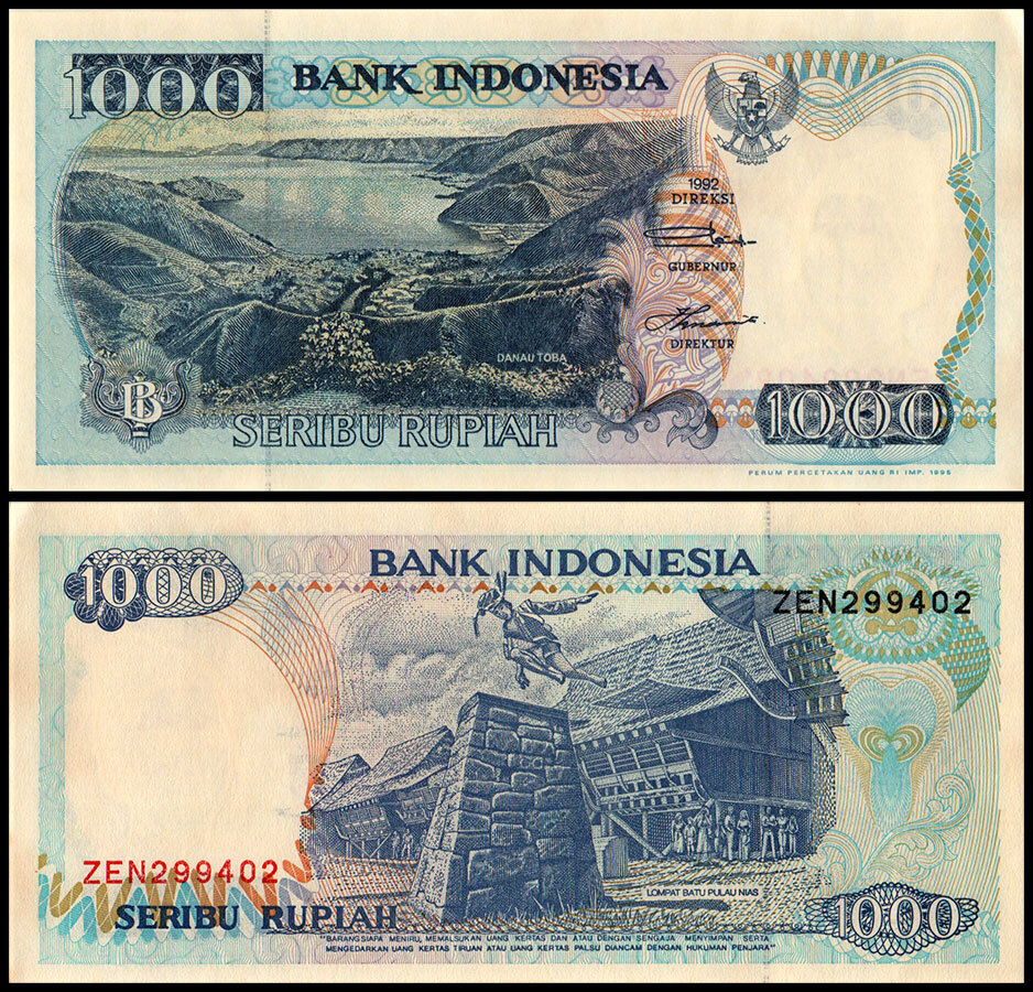 Indonesia 1000 Rupiah, 1995, P-129d, UNC