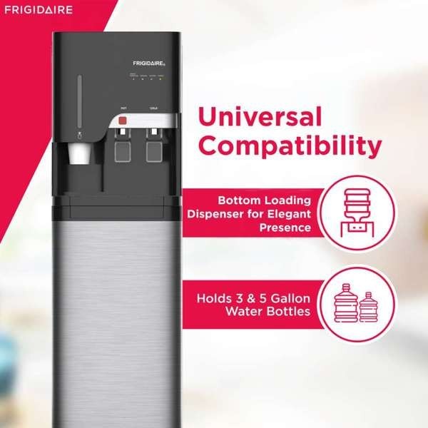 Frigidaire, Hot/Cold Water Cooler, Bottom Loading, With Cup Storage, SS