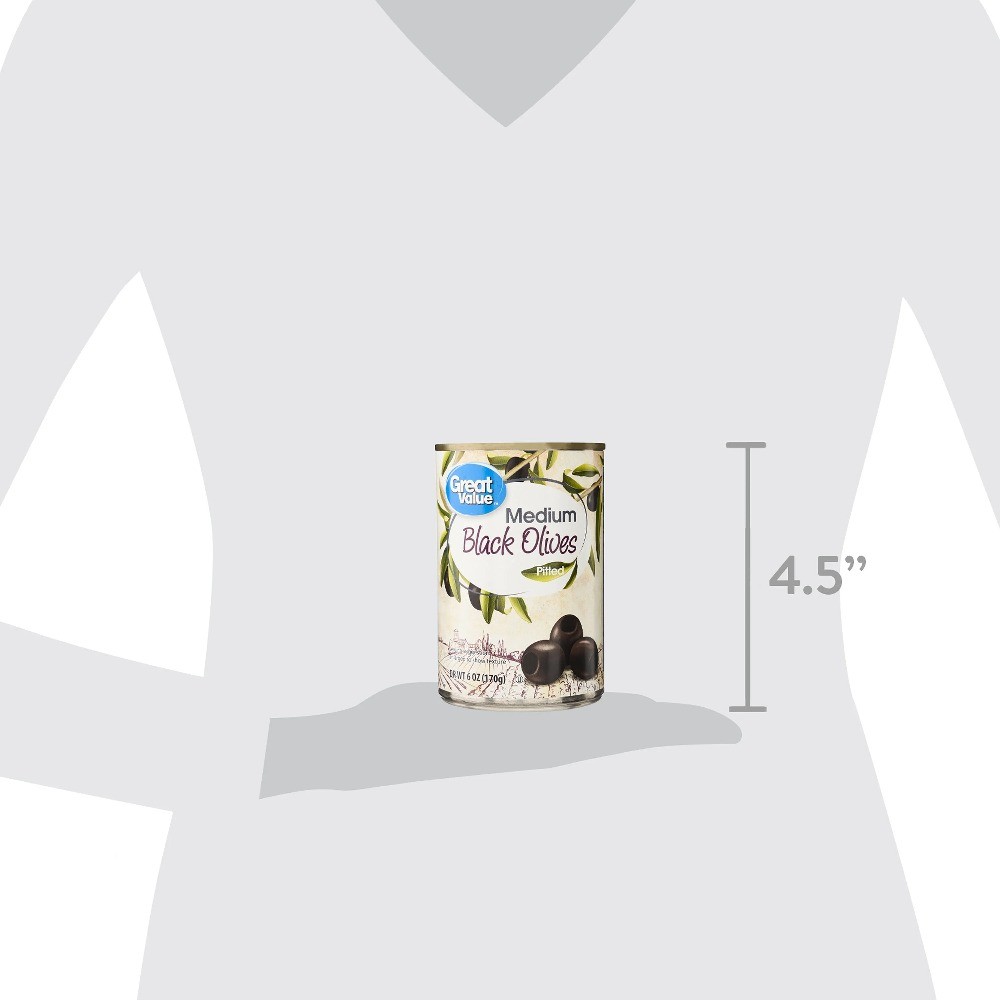 (3 pack) Great Value Medium Pitted Black Olives, 6 oz