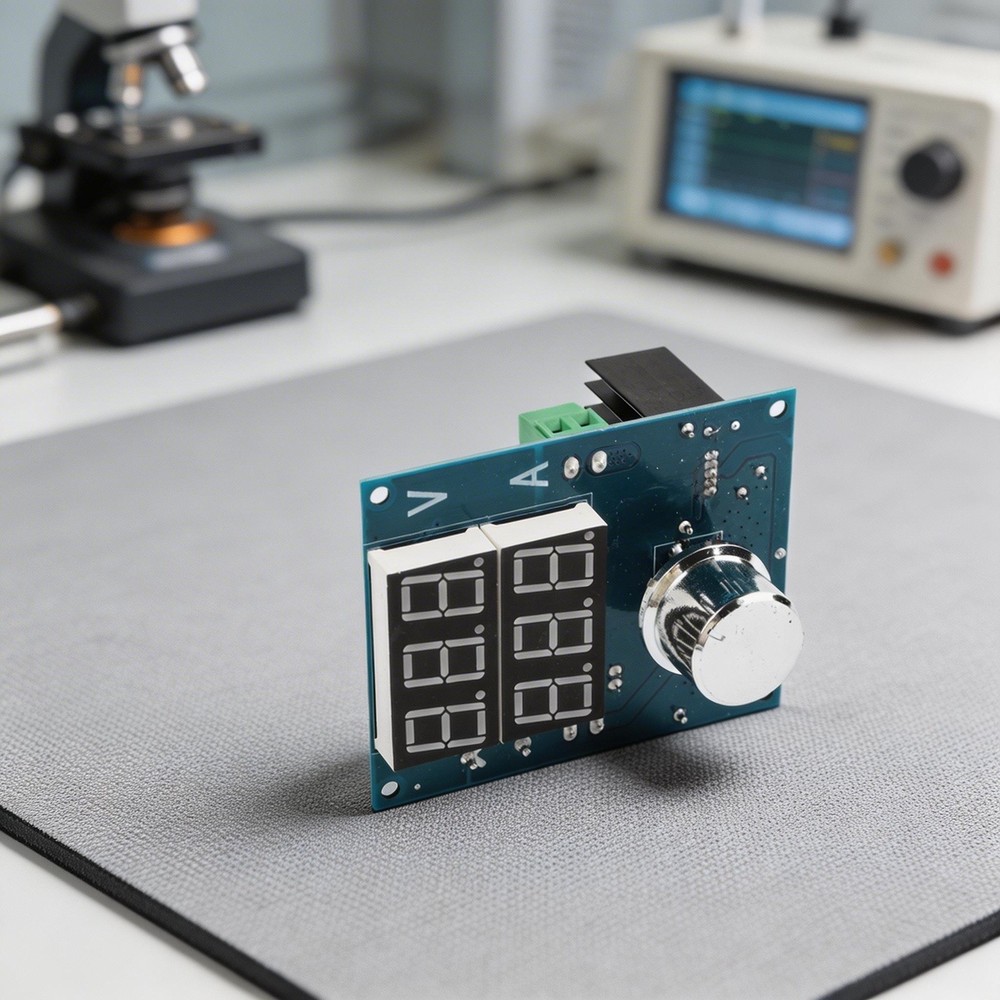 DC Voltage Regulator Board with Digital Display and Thermal Cooling Design