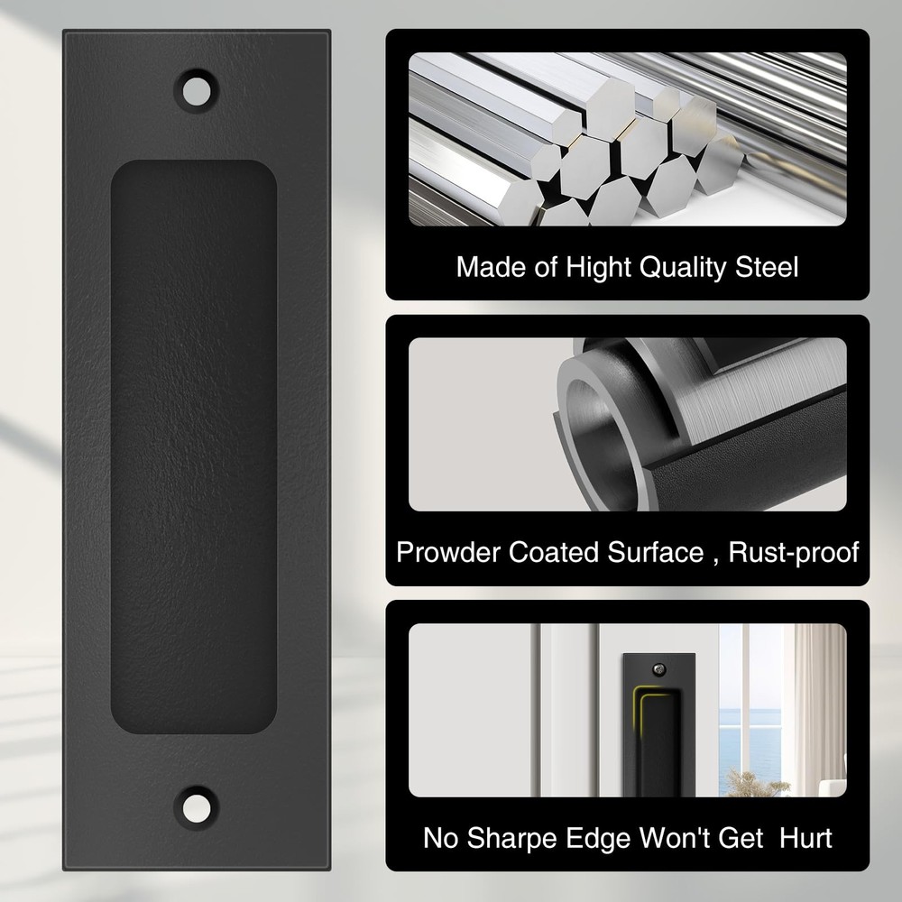 6" Sliding Barn Door HandleFinger Flush Pulls for Closet Pocket Cabinets and ...