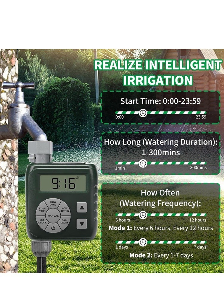 Hose Timer, Zuomeng Water Timer for Garden Hose with Dual Power System