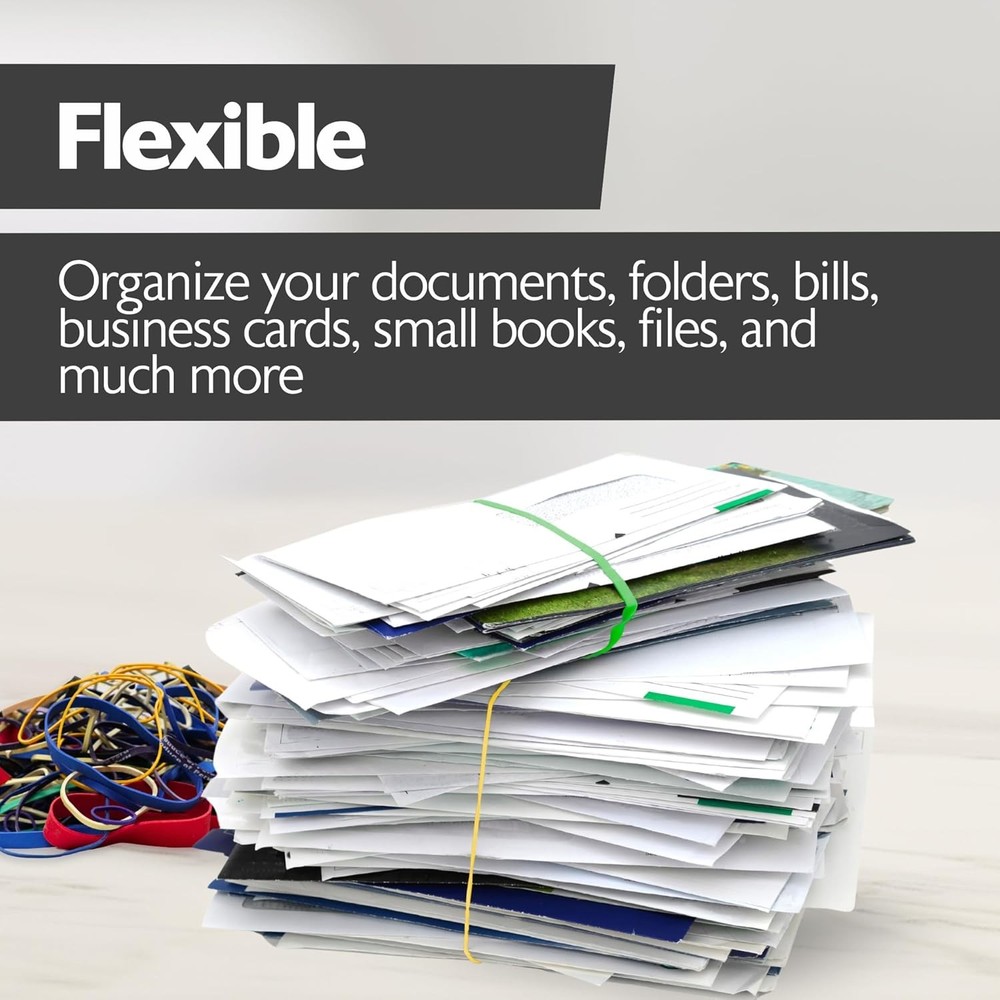 BAZIC Assorted Dimensions 227g/0.5 lbs. Rubber Bands, Multi Color