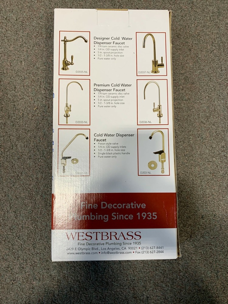 Cold Water Dispenser Faucet Piston Style Valve 1/4" Inlet 1/2" Hole