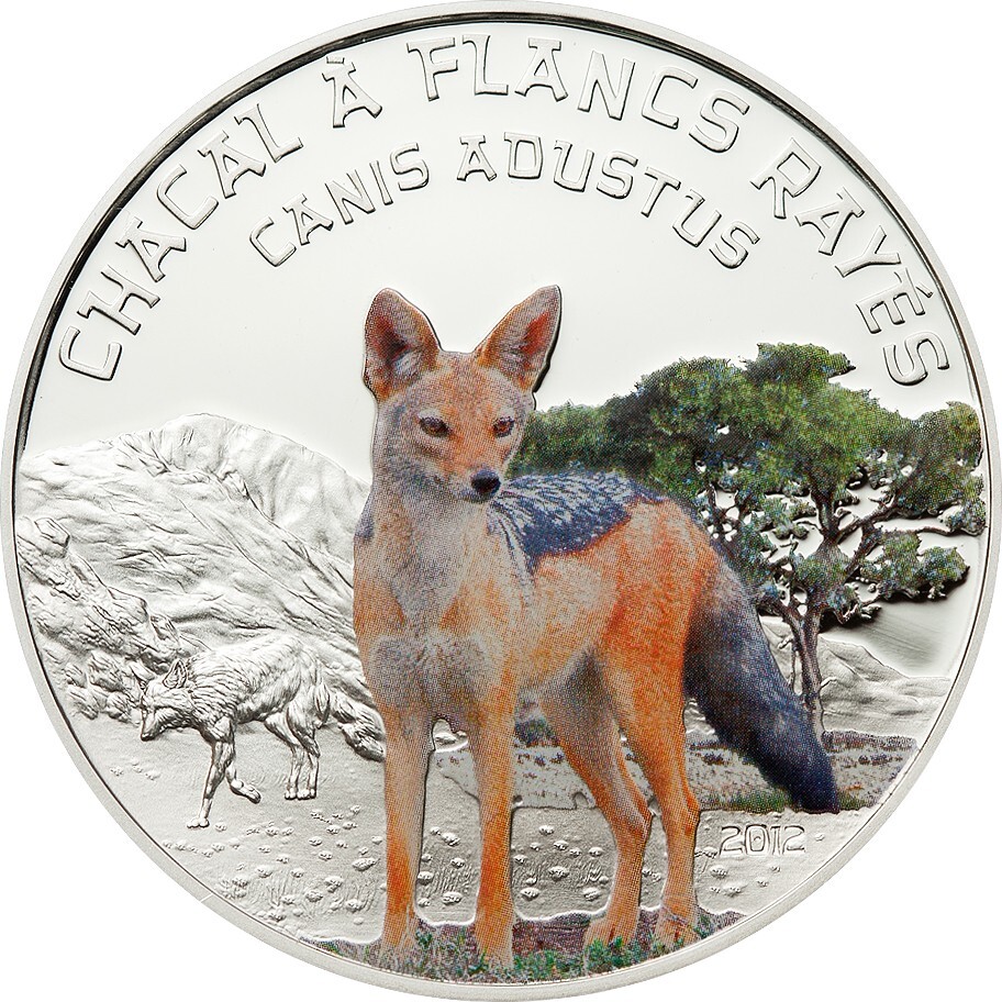 Niger 1000 Francs 2012  Silver Proof Predator Hunters JACKAL