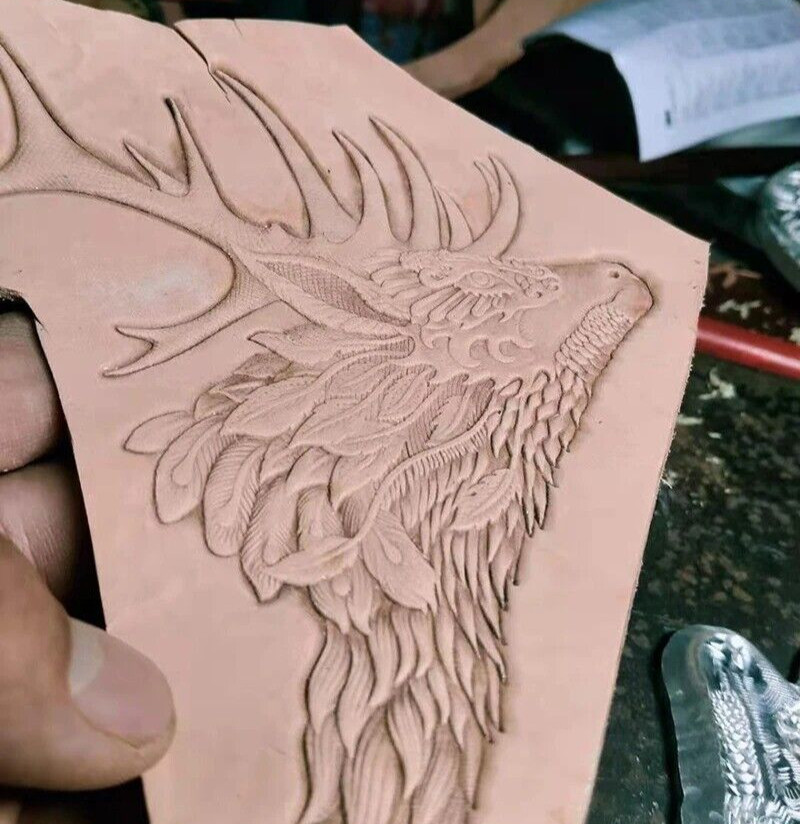 Handcrafted Leather Stamping Mold 3D Elk Deer Pattern Embossing Premium Tools