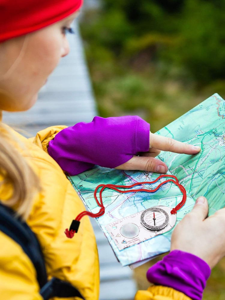 6 Pieces Orienteering Compass Hiking Navigation Backpacking Compass Map Readi...