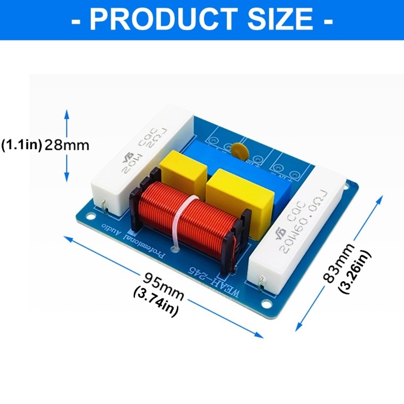 WEAH-245 Studio 2 Way Crossover With Metalized Polypropylene Capacitors Design