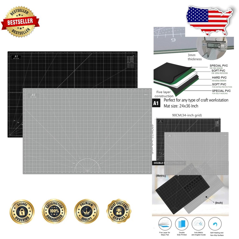 24x36 A1 Sewing Cutting Mat Double-Sided Self-Healing Durable