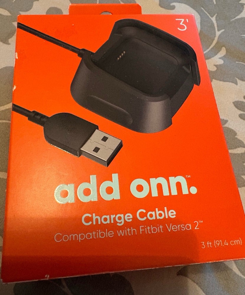 Add Onn Charge Cable Compatible W/Fitbit Versa 2 3' NEW IN BOX