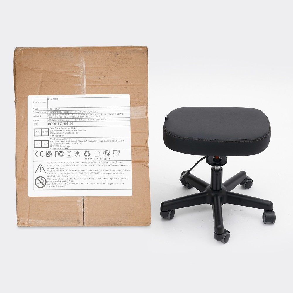 Adjustable Height And Tilt Angle Footrest Stool Ergonomic Foot Stool With Wheels