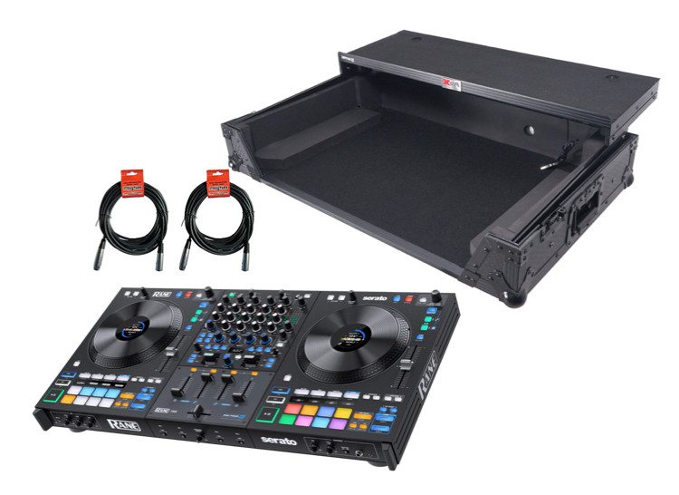 Rane FOUR Advanced 4-Channel Stems DJ Controller Bundle w/ Black Case + XLRs