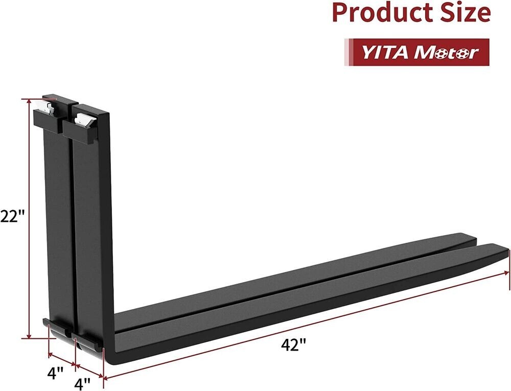 Quick Attach Pallet Forks Attachment 45" 2500LBS W/42" Fork Blades -High Quality