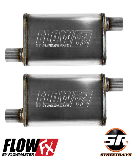 Flowmaster Flow FX Universal SS Muffler 2.25" Offset Inlet & Outlet - Pair 71235