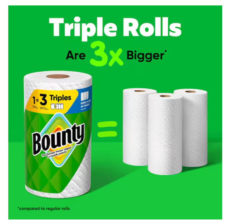 White, Select-A-Size Paper Towel Roll (2 Triple Rolls)