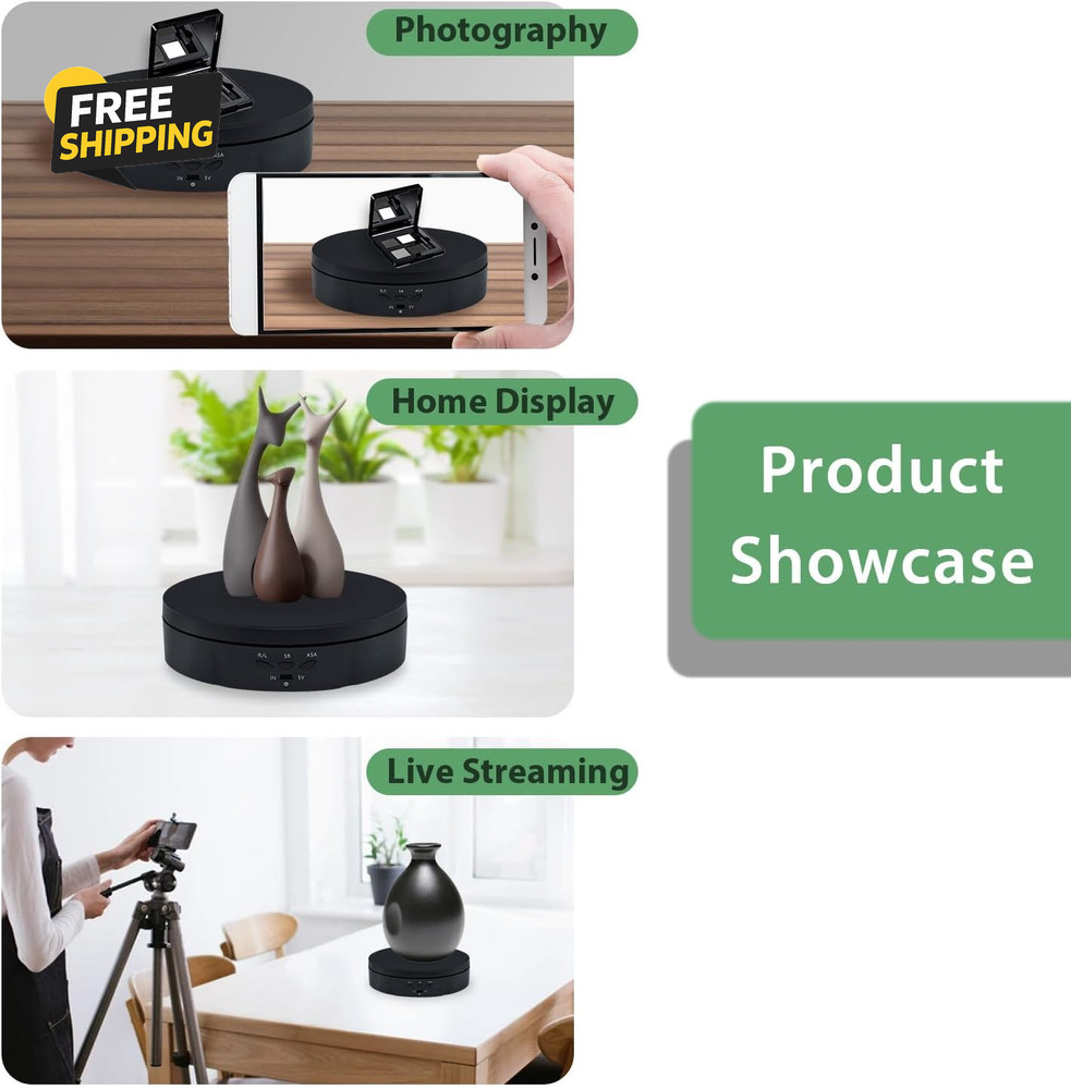 Motorized Rotating Display Stand,5.7Inch 360 Degree